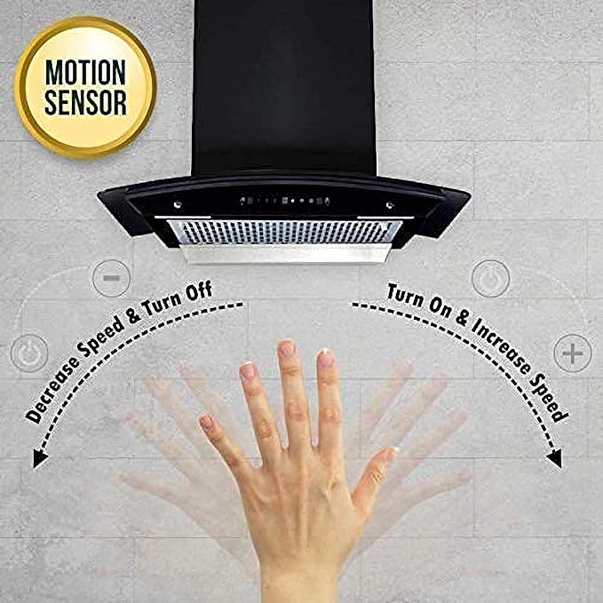 Elica WDFL 606 HAC LTW MS NERO Filterless Autoclean Kitchen Chimney (60 cm Wide, 1200 m3/hr)