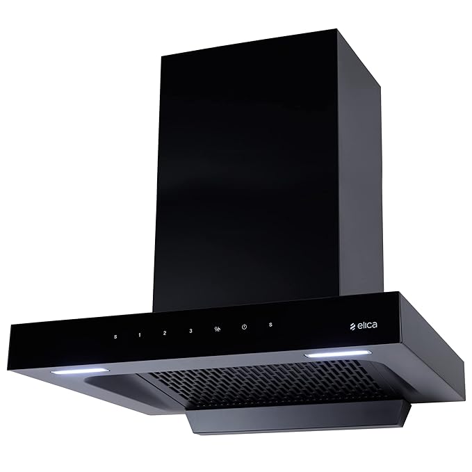 Elica FL 600 SPT HAC MS NERO Filterless Autoclean Kitchen Chimney (60 cm Wide, 1310 m3/hr)