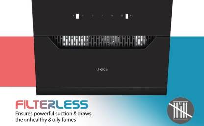 Elica EFL 207 HAC LTW VMS-60 Filterless Autoclean Angular Kitchen Chimney (60 cm Wide, 1350 m3/hr)