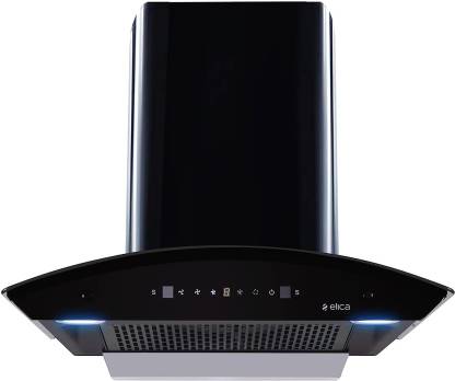 Elica WDFL 608 HAC MS NERO Filterless Autoclean Kitchen Chimney (60 cm Wide, 1350 m3/hr)