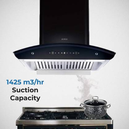 Elica WD TBF HAC 60 MS NERO Autoclean Kitchen Chimney (60 cm Wide, 1425 m3/hr)