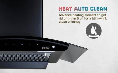 Elica FL 900 SLIM HAC MS NERO Filterless Autoclean Kitchen Chimney (90 cm Wide, 1200 m3/hr)