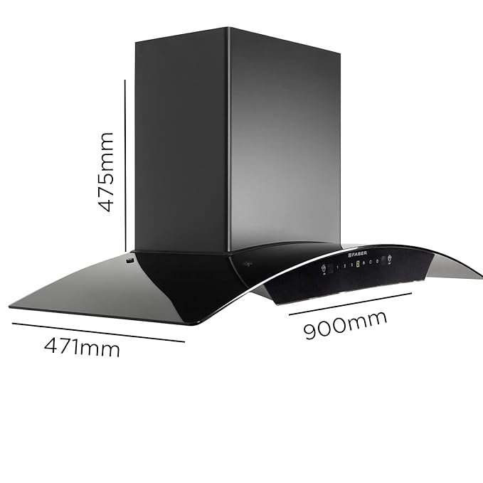 Faber HOOD POLO IN HC SC BK-90 90cm Autoclean Filterless Chimney (90 cm Wide, 1200 m3/hr)