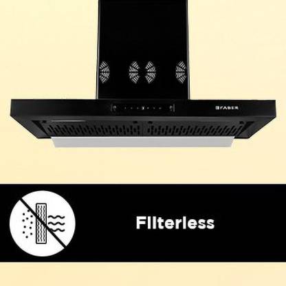 Faber HOOD BONITO 3D IND HC SC FL BK-90 90cm Autoclean Filterless Chimney (90 cm Wide, 1250 m3/hr)