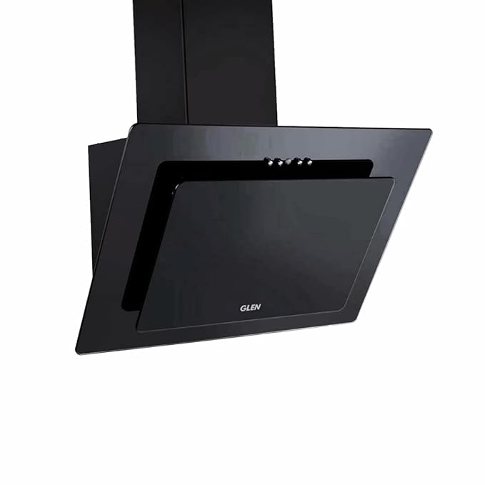 Glen 1000m3/hr Glass Vertical Kitchen Chimney Push Buttons Baffle Filter 6079 (1000 m3/hr)