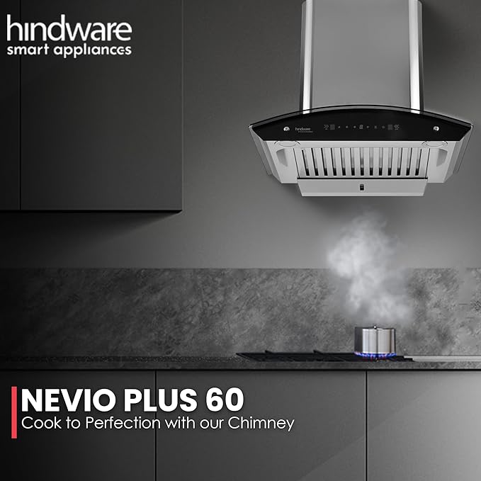Hindware Nevio Plus SS Baffle Filter Wall Mounted Chimney