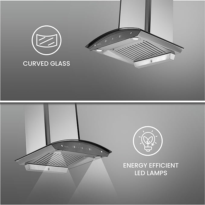 Hindware Nevio Plus SS Baffle Filter Wall Mounted Chimney
