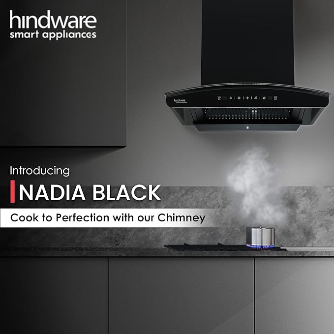 Hindware Smart Appliances Nadia IN Stylish Filterless Auto-Clean Kitchen Chimney (60 cm Wide, 1500 m3/hr)