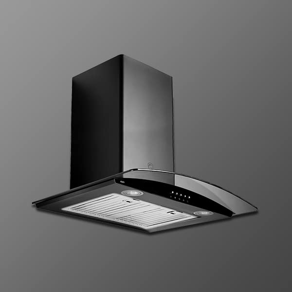 KAFF LUXOR DHC-60 Auto Clean Curved Glass Kitchen Chimney (60 cm Wide/1000 m3/hr)