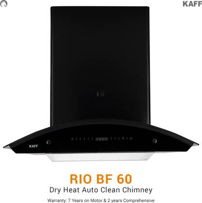 KAFF RIOLX BF DHC-60 Auto Clean Curved Glass Kitchen Chimney (60 cm Wide, 1250 m3/hr)