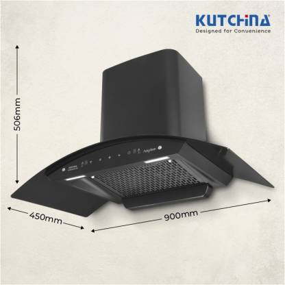 Kutchina Romania Filterless Auto Clean Wall Mounted Kitchen Chimney (90 cm Wide, 1250 m3/hr)