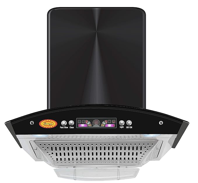 SURYA Curve Glass Auto clean Kitchen Chimney (2021)