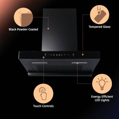 Wonderchef Ruby Sleek Chimney (90 cm Wide, 1400 m3/hr)