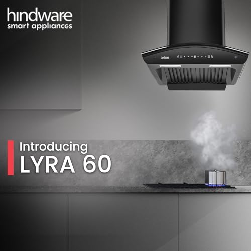 Hindware Smart Appliances Lyra 60  1300CMH Auto Clean Kitchen Chimney