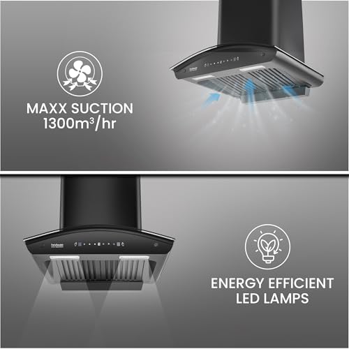 Hindware Smart Appliances Lyra 60  1300CMH Auto Clean Kitchen Chimney