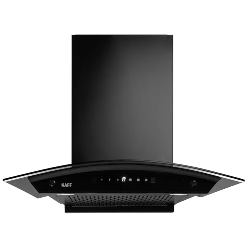 KAFF K-Series KEC 60A 1450CMH Curved Glass Filterless Auto Clean Kitchen Chimney