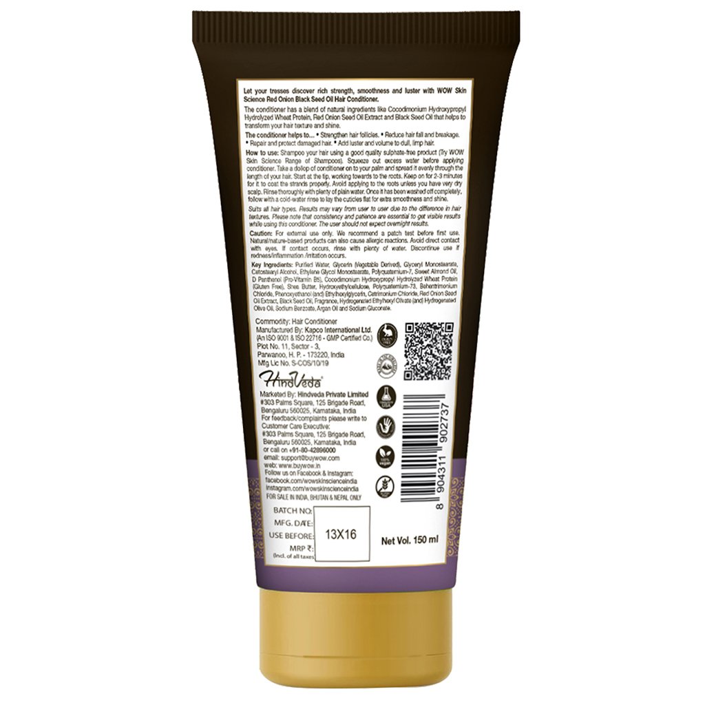 WoW Red Onion Black Seed Oil Hair Conditioner with Red Onion Seed Oil Extract