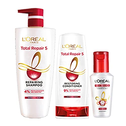 Loreal Paris Shampoo 650ml + Conditioner 180ml + Serum 40ml, For Damaged and Weak Hair