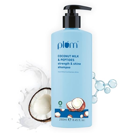Plum Coconut Milk & Peptides | Shiny Hair Shampoo & Conditioner Combo | for Shine