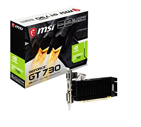 MSI GeForce GT 730 2GB DDR3 PCI Express 20 Low Profile Gaming Graphic Card - N730K-2GD3H/LPV1