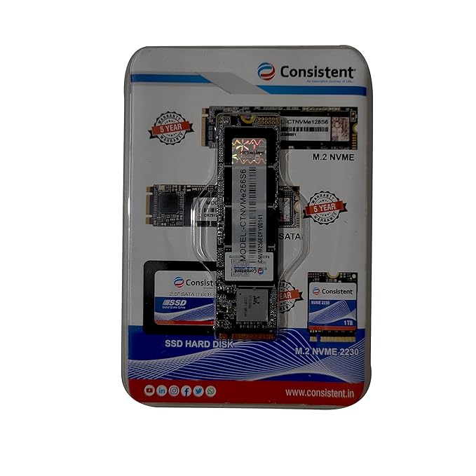 Consistent NVMe PCIe M2 S 256 GB Internal SSD
