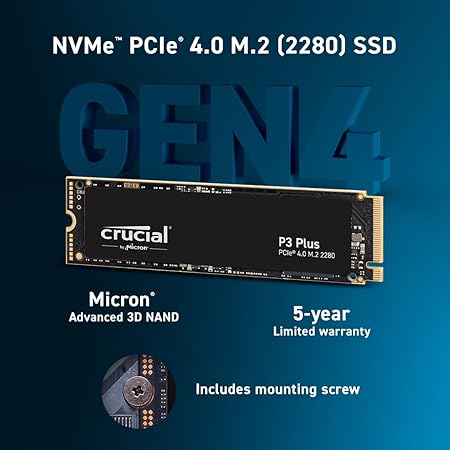 Crucial P3 Plus PCIe 40 3D NAND 2 TB Internal SSD