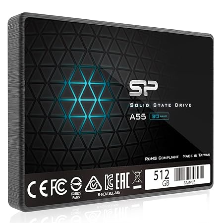 Silicon Power 512GB 3D NAND A55 SLC Cache Performance Boost SATA III 2.5" 7mm