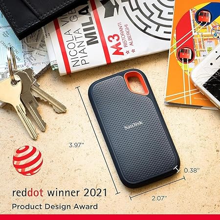 SanDisk Extreme Portable 4TB 1050MB/s R 1000MB/s W 3mtr Drop Protection IP65