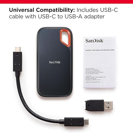 SanDisk Extreme Portable 4TB 1050MB/s R 1000MB/s W 3mtr Drop Protection IP65