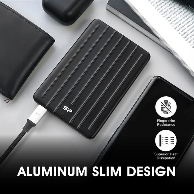 Silicon Power 512GB External SSD USB-C Up to 520MB/s Aluminum Case USB 3.2 Type-C