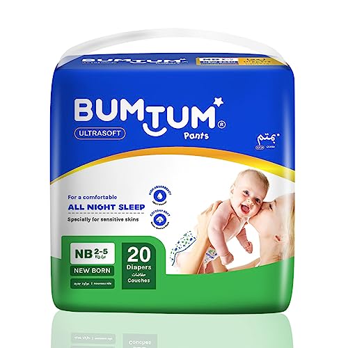 Bumtum Baby Diaper Pants, Double Layer Leakage Protection, 2 to 5 Kg