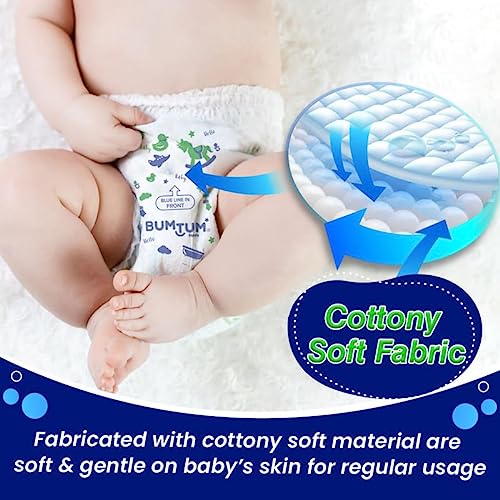 Bumtum Baby Diaper Pants, Double Layer Leakage Protection, 7 to 12 Kg, Pack of 2