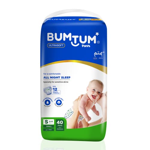 Bumtum Baby Diaper Pants, Double Leakage Protection, 4 to 8 Kg