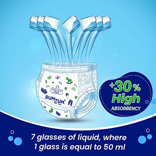 Bumtum Baby Diaper Pants, Double Leakage Protection, 9 to 14 Kg, Pack of 3