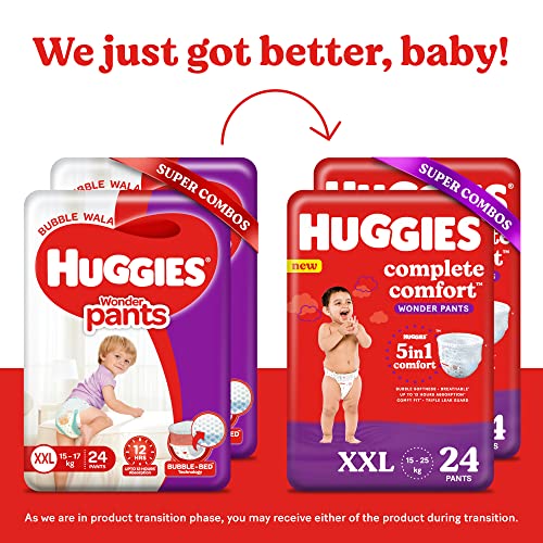 Huggies Complete Comfort Wonder Pants, Double Extra Large (XXL) -  48 count (Pack of 2, 24 count Per Pack)