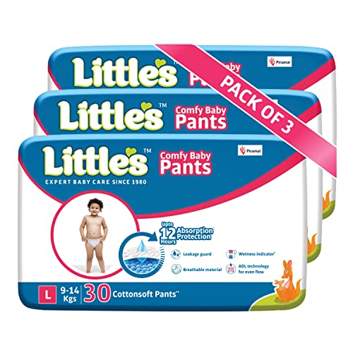 Littles Baby Pants Diapers with Wetness Indicator, Pack of 3