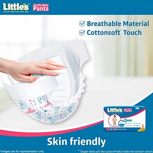 Littles Baby Pants Diapers with Wetness Indicator, Pack of 3