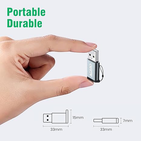 AGARO USB Type C Female to USB Male OTG Adapter