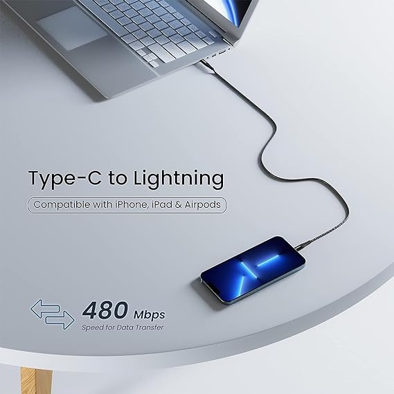 Ambrane Type-C to Lightning Cable