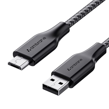 Ambrane Unbreakable Braided Micro USB Cable | 60W 3A Fast Charging