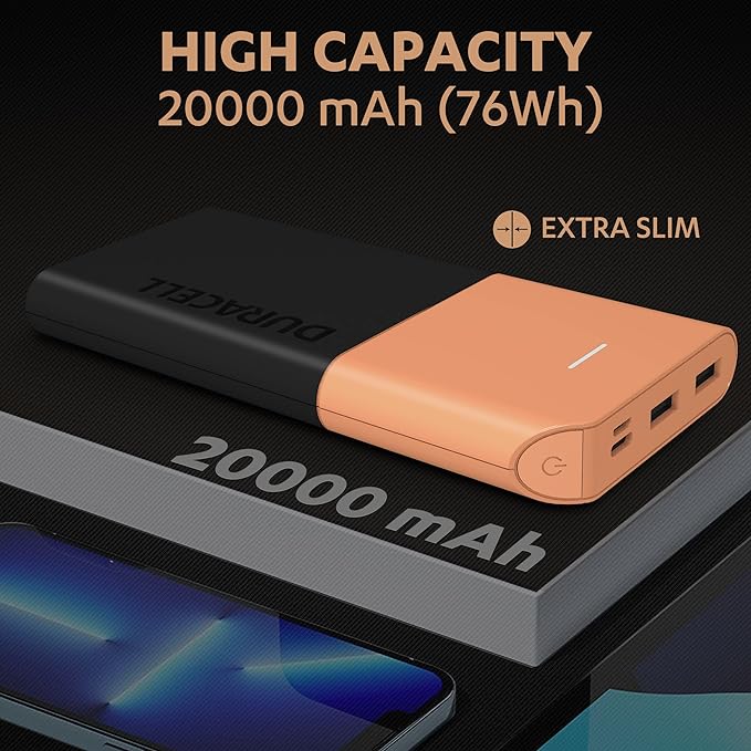 Duracell 20000 MAH Slimmest Power Bank
