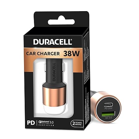 Duracell 38W Fast Car Charger Adapter