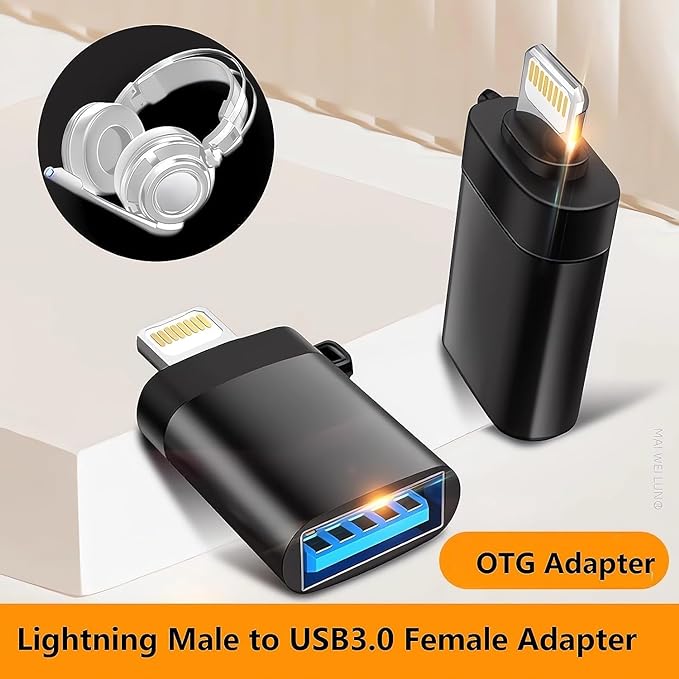 JGD PRODUCTS Lightning Male to 30 USB A Female OTG Adapter