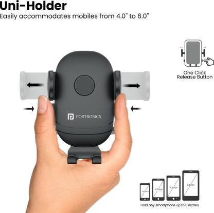 Portronics Clamp M2 Adjustable Car Mobile Phone Holder Stand