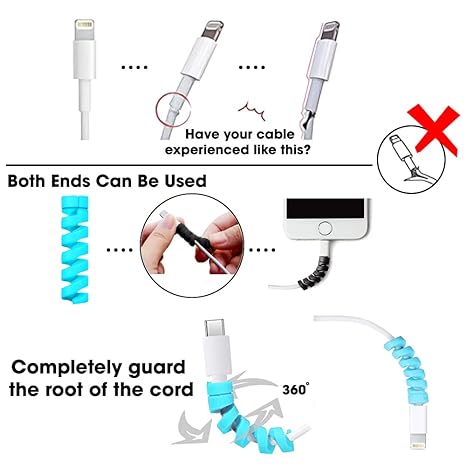 Sounce Spiral Cable Protector | Charging Cord Saver Set of 3