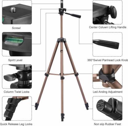 Syvo WT 3130 Aluminum Tripod with Mobile Phone Holder Mount & Carry Bag