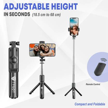 Tygot Bluetooth Extendable Selfie Sticks with Wireless Remote and Tripod Stand
