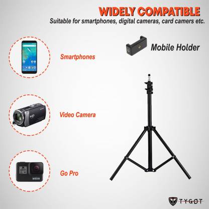 Tygot Tripod Stand with Adjustable Mobile Clip Holder