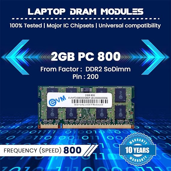 EVM 2GB DDR2 Laptop RAM | 800 MHz SODIMM Memory