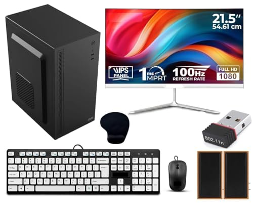 Desktop Computer Set With I7 3770 | 21.5-Inch Fhd 100Hz Monitor | Windows 10 | Keyboard | Mouse | Wi-Fi Dongle | Speakers